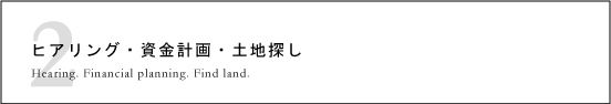 ヒアリング・資金計画・土地探し